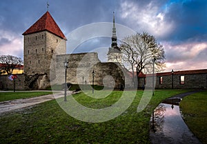 Towers of old Tallinn. Estonia.