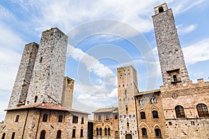 Towers of old town San Giminiano, Tuscany, Italy