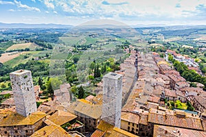 Towers of old town San Giminiano, Tuscany, Italy