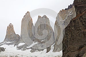 Towers of Paine at the Torres del Paine National Park, Chilean Patagonia, Chile