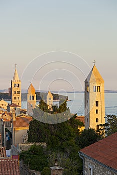 Towers of Rab at sunset