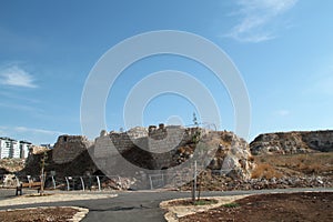 Towers Ruins at Migdal Tsedek National Park, Israel