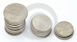 Towers of Saudi Coins Currency