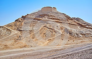 Towers of Silence in desert, Yazd, Iran