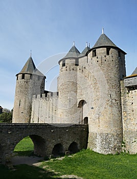 Towers and walls of the medieval citadel of Carcassonne