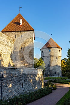 Towers and walls of old town, Tallinn, Estonia