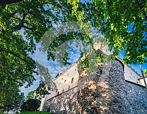 Towers of Zvolen Castle in Zvolen town, Slovakia