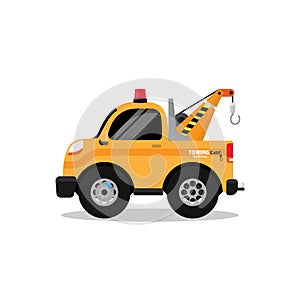 Towing Car flat background vector design.