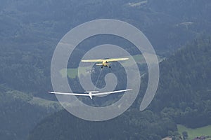 towing from a glider in the air