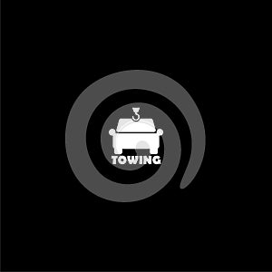 Towing icon isolated on dark background