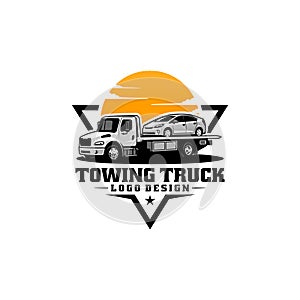 towing truck service logo vector