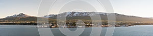 The town of Akureyri in North Iceland
