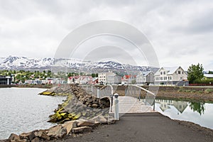 Town of Akureyri in North Iceland