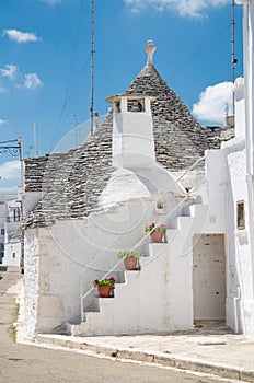 Town of Alberobello, village with Trulli houses in Puglia Apulia region