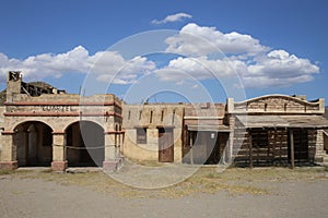 Town of the American Western in Fort Bravo Almeria Andalusia