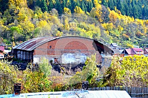 Town Anina, Banat. Typical landscape in the forests of Transylvania, Romania