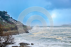 The town of Baiona in Galicia, Spain