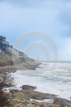 The town of Baiona in Galicia, Spain