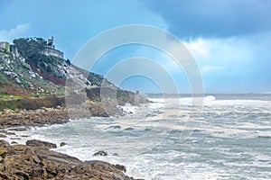 The town of Baiona in Galicia, Spain