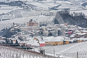 Town of Barolo in winter.