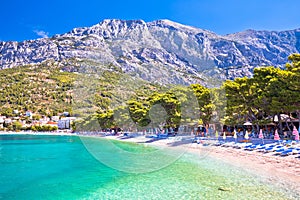 Town of Baska Voda beach and waterfront view