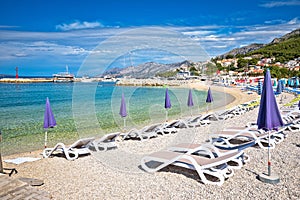 Town of Baska Voda beach and waterfront view