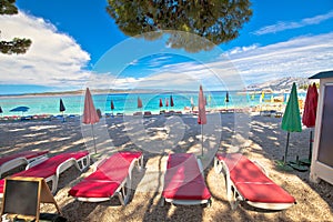 Town of Baska Voda beach and waterfront view