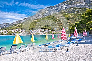 Town of Baska Voda beach and waterfront view