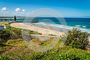 Town beach in Port Macquarie in the summer, Australia