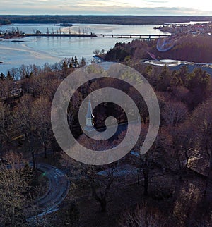 Town of Bouctouche in New Brunswick, Canada on a cold winter day