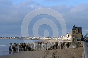 Breakwater on Sillon beach in Saint-Malo photo