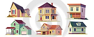 Town building mega set in cartoon graphic design. Vector illustration