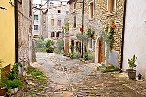 Town of Buje cobbled old steet