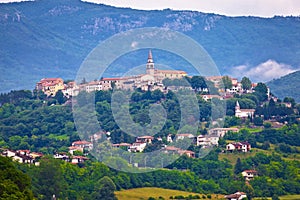 Town of Buzet on green istrian hill