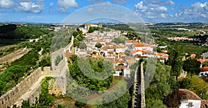 Town within castle walls, Obidos, Portugal