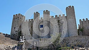 Portugese castle in fortified medieval town Obidos in Portugal photo