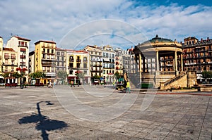 Town center square of Pamplona, Spain in the morning photo