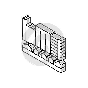 town city buildings and houses isometric icon vector illustration