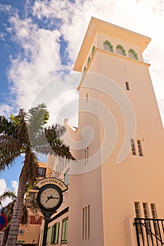 Town clock of Philipsburg, St. Maarten, Caribbean