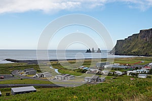 Town and coast of Vik in Iceland
