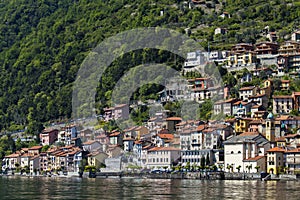 Town Colonno on Como lake in Italy