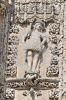 Town crier sculpture Castilla and Leon on the facade of the National Sculpture Museum in Valladolid