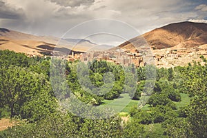 Town in Dades Valley, Morocco