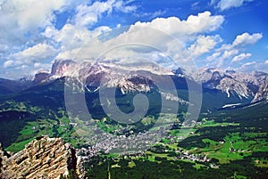 Town among Dolomites photo