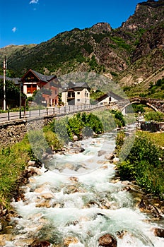 Town Espot river Eserita north Spain photo