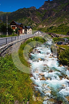 Town Espot river Eserita north Spain photo