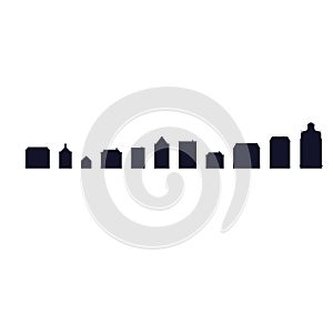 town flat siluette buildings vector clip art