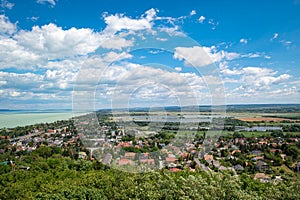 Town of FonyÃ³d along the shore of Lake Balaton