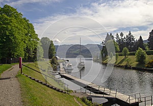 The town of Fort Augustus at the southern end of Loch Ness in the Scottish Highlands