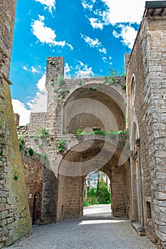 Town gate Monticello Amiata, Italy